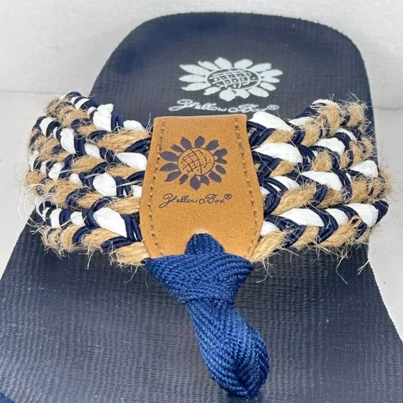 Yellow Box‎ Fida Flip Flops Navy Wide Strap Sandals Boho Sz 10 - Picture 9 of 9